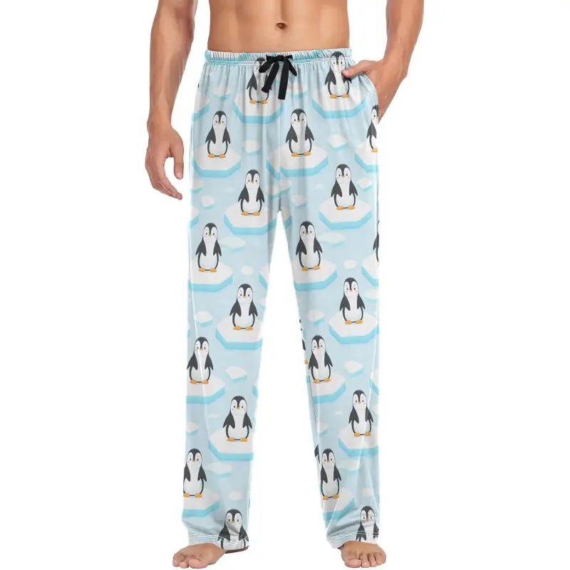 Men's Penguin Ice Pajama Pants with Pockets Sleep Lounge Pant Men Pajama Bottoms S Long Loungewear 23300185 Nightwear Menswear