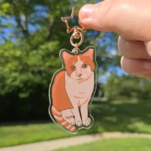 Tangy Orange Cat Acrylic Keychain