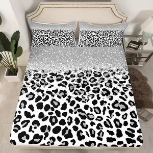 3-Piece Leopard Print Design, Polyester Fabric Material, Modern Style Home Use, Washable & Durable, No Filler Included, Bedsheet Sets