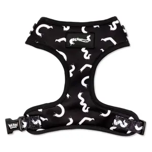 Adjustable Dog Harness - Squiggly Ween Collection with Custom Neoprene Fabric & Breathable Mesh for Comfort
