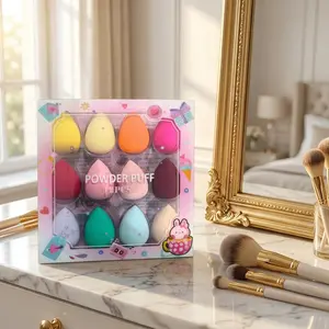  Makeup Sponge Set 12 Pack Micro Porous Low Absorption Soft Latex Free Foundation Beauty Sponges & Blenders for Powder Cream
