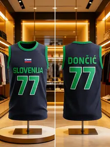 Men's Embroidered #77 Doncic Basketball Jersey, Multi-Color Options, Lightweight Breathable High-Quality Sports Wear, Athletic Activewear