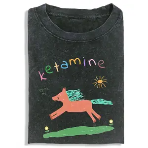 Orange Pony Unisex Vintage Crew Neck Regular Fit Cotton Fabric Casual Comfort Breathable Short Sleeve Funny T-shirts Fashion Men&Women's Top for Daily Wear 101402