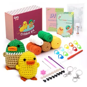 GOOFY PADS Amigurumi Crochet Kit for Beginners - Crochet Duck - Beginner Crochet Keychain Kit - Crochet Kit for Kids - Knitting Kit for Beginners Adults - Learn to Crochet Kits for Adults Beginner amigurumi
