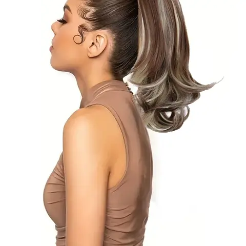 16 Inch Long Wavy Ponytail Extension, Natural-Looking Fluffy Hairpiece for Women, Synthetic Hair Pieces for Daily & Party Wear, Synthetic Ponytail Hairpieces