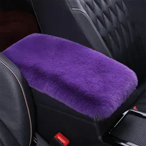 Plush Car Armrest Box Cushion Furry Warm Car Armrest Pad Car Armrest Box Cover Universal Car Decoration Interior Accessories