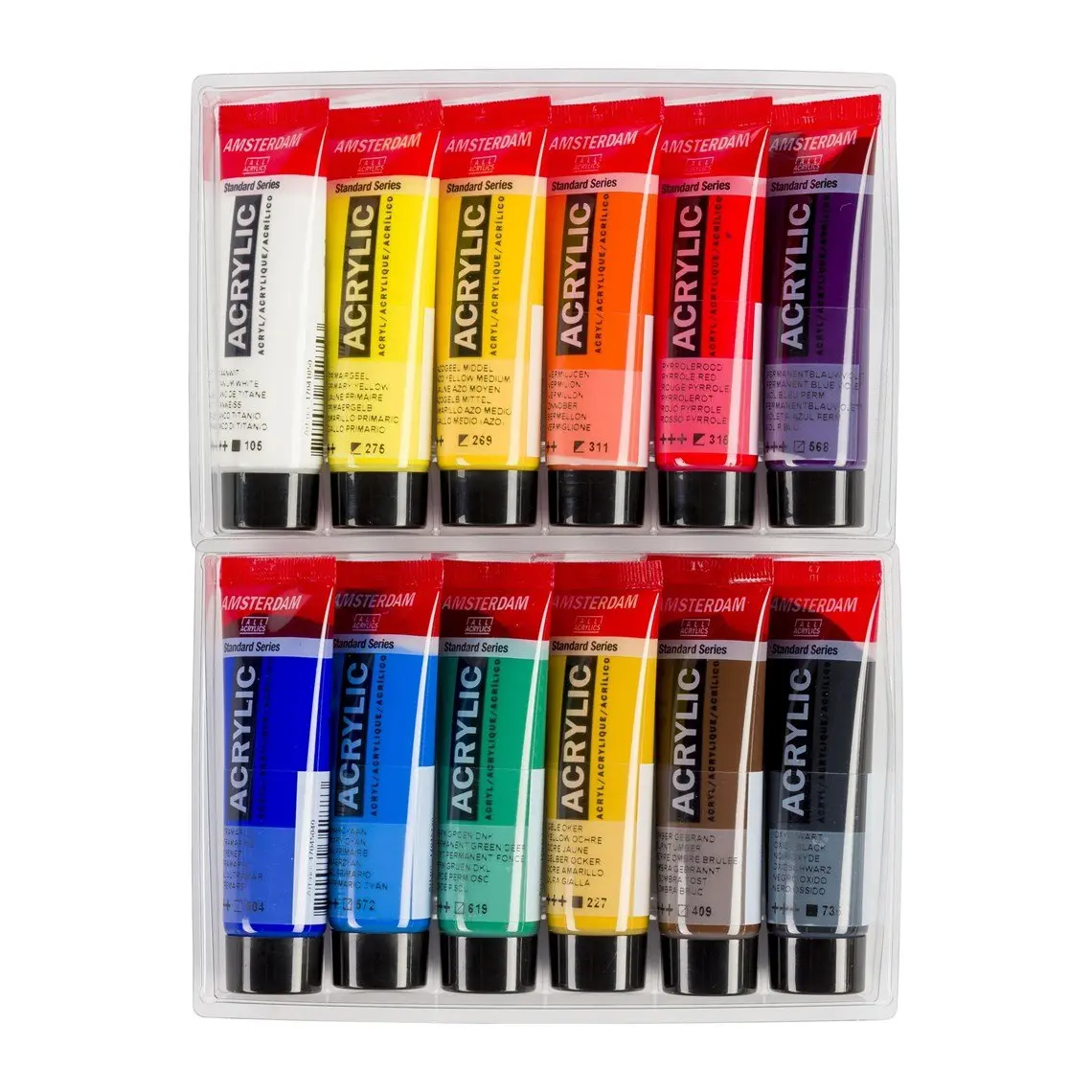 Royal Talens Amsterdam Standard Series Acrylic Paint General Set | 12 x 20 ml