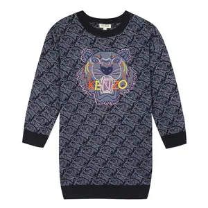 KENZO KIDS Classic Tiger Logo Sweatshirt Dress
