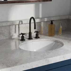 Los Flexi 20 Inch Oval Undermount Bathroom Sink, White Porcelain Undermount Sink for Bathroom, Undermount Vanity Sink with Overflow, 20" x 16"