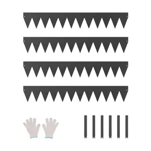 VEVOR Steel Landscape Edging, 5 Packs 39x 3 in Rust - Resistant Metal Landscape Edging, Bendable Garden Edging Border, Heavy Duty Lawn Edging, Easy - to - Install, Flower Bed Yard Pathway Divider Dark GrayVEVOR Super Brand Day