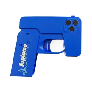 Color Mini Foldable Phone Water Gun, Manual Continuous Fire Dual-Head Water Gun, Summer Splash Toy, Stress Relief Fun Gift