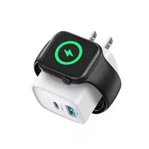 [2026 New Upgraded] 3-in-1 Magnetic Wireless Wall Charger Block, 20W PD USB-C Fast Charging Station Compatible with iPhone 17/16/15 Pro Max, Apple Watch Ultra/9/8/7, AirPods - Portable Travel Charger with Cable Included