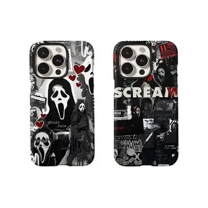Y-Ghost Face Collage Phone Case,Having good protective properties,for iPhone 16 15 14 13 12 11 17Pro Max,for Samsung S25 S24 S23 S22 Ultra,Protective Cover,give her/him a gift for Christmas and Thanksgiving