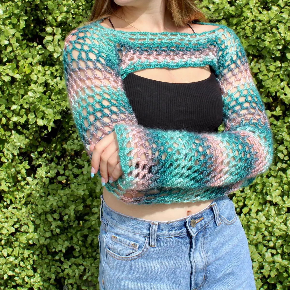 Crochet Bolero Shrug Sleeves Knitwear Womenswear Knitting Long Sleeve