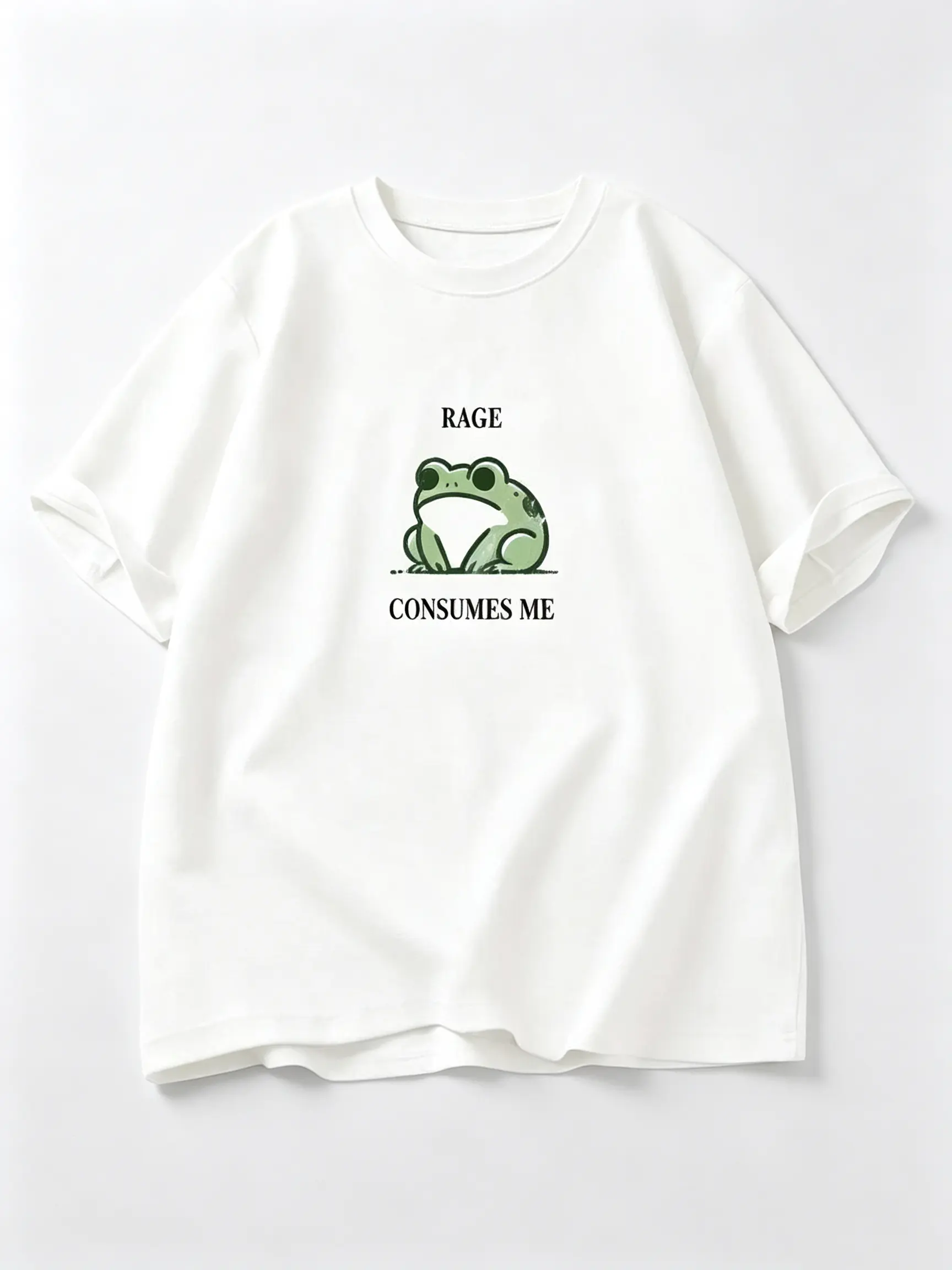 Rage Consumes Me Frog Vintage T Shirt Men Women Tee Nature Lover Silly Frog Retro T-Shirt Mens Clothing Cotton Short Sleeve Top. Fabric Elastic