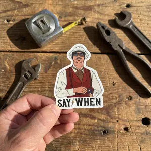 Say When Blue Collar Hard Hat Sticker Badass Lineman & Electrician Decal Waterproof Toolbox Sticker Premium Matte Finish 100% Waterproof Scratch Resistant Strong Adhesive