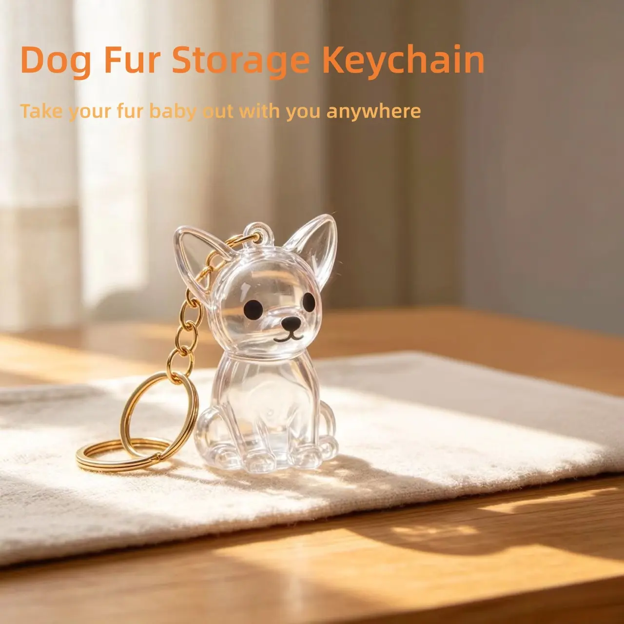 [Back to School]Pet Fur Keepsake Capsule Keychain, Clear Hair Storage Bottle Charm for Dog & Cat, Pet Memorial Keepsake Pendant for Pet Lovers-MM1