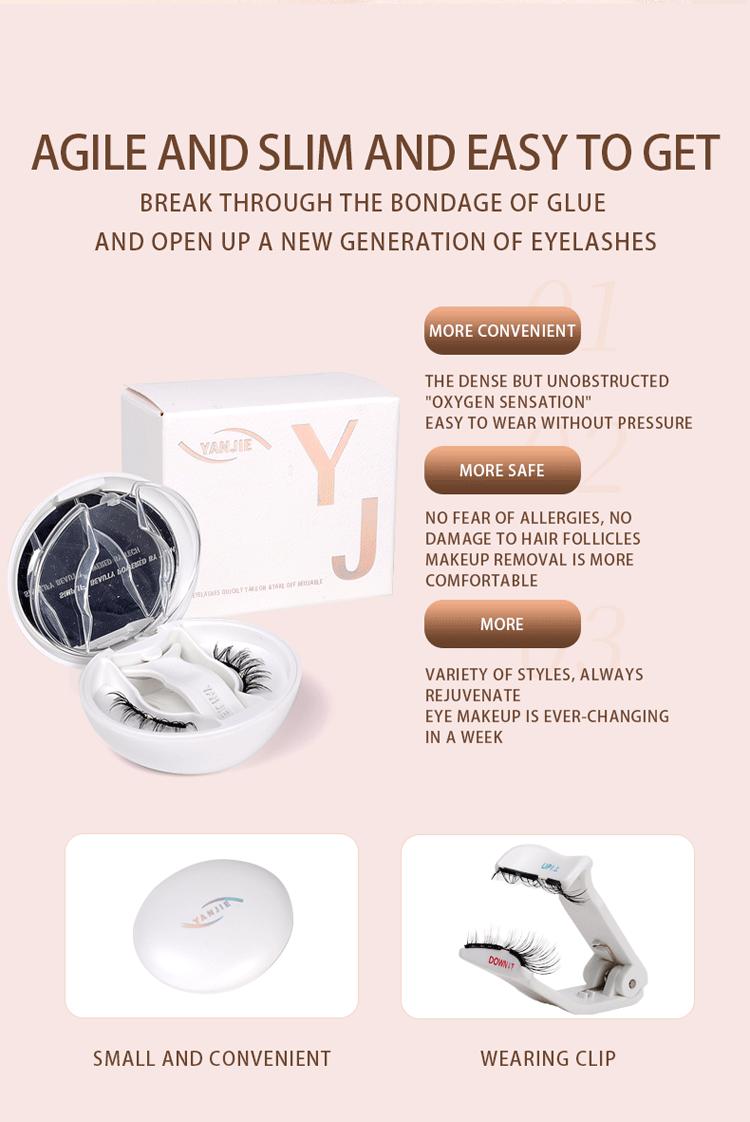 YANJIE. Soft Magnetic Eyelashes Cosmetic EyeLash Extension with Applicator No Glue & Eyeiner Needed Reusable Makeup Eyelashes