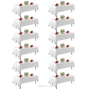 6/10 Pack White 102 x 60 In Tablecloths – Fit 4 - 8 foot Rectangle Tables |     Stain & Wrinkle Resistant |     Washable Polyester Table Covers for Wedding, Party, Dining, Tablecover, Decoration, Ornaments, DecorDD15tool sdx