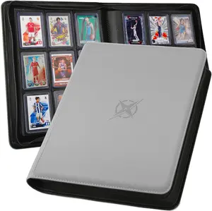 Elite 288-Toploader Trading Card Binder – 9-Pocket Heavy-Duty Album for MTG, TCG & Sports Cards (Carbon Ash)
