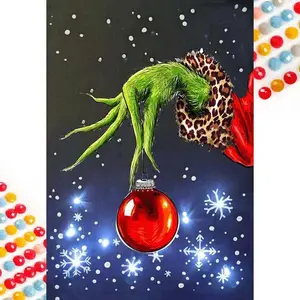 5D DIY Diamond Arts Colorful Painting Kit, Snowman & Gnome & Balloon Pattern Diamond Arts Colorful Painting Without Frame, DIY Decorative Art Picture for Beginner, Crafts