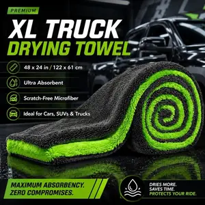Full-size SUV truck drying towel - 48"x24" double-sided Super Absorbent Microfiber, twist yarn technology, highly absorbent and scratch-resistant, machine washable, suitable for car cleaning and drying use, Car Detailing Products, Towels For Cars