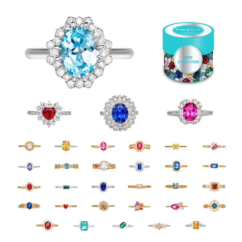 Fizz and Rizz by Yorkett Jewelry Mystery Box of Sterling Silver Sized Rings - 925 Sized Rings Surprise Jewelry - Secret Box - Bubble Bomb - Fun Gift for Parties Unique Set Adventure
