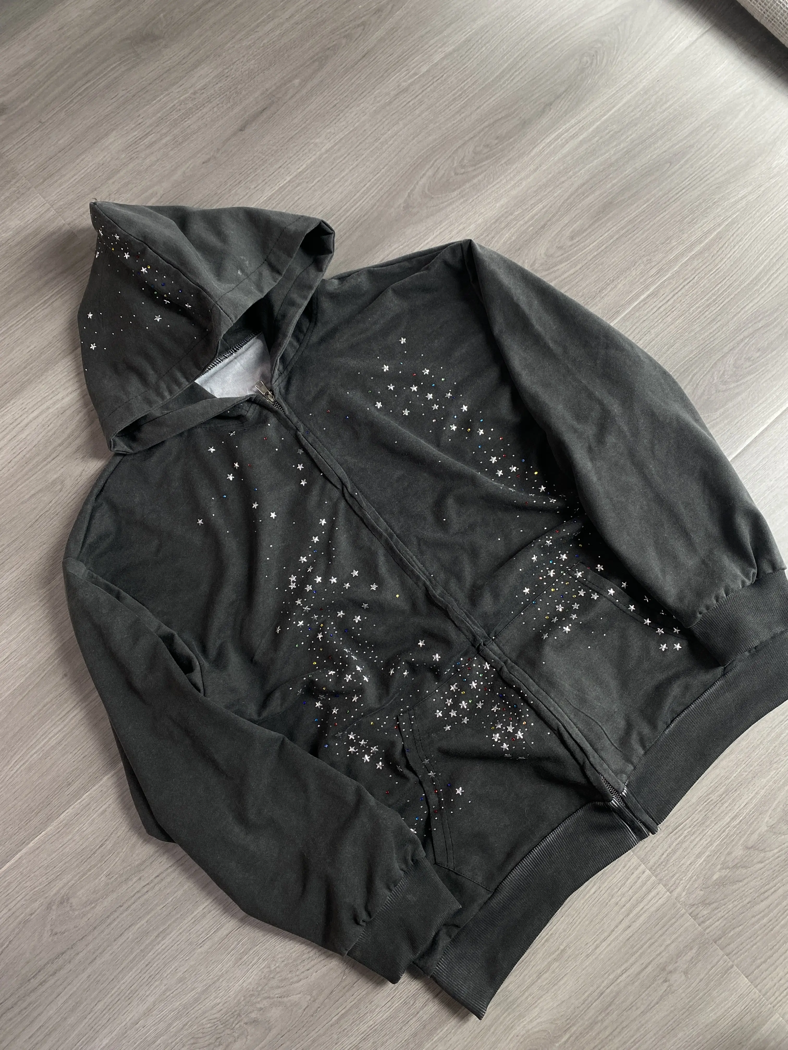 hot pink star sleeve zip up hoodie - TikTok Shop