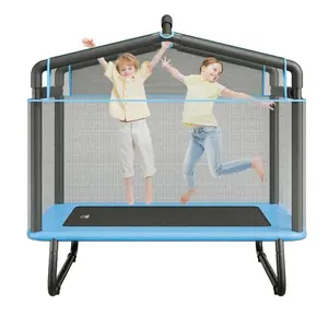 6FT Trampoline for Kids, 72" Indoor/Outdoor Toddlers Trampoline, Mini Baby Trampoline with Safety Enclosure Net, Gymnastics Bar, Hammock, Recreational Trampoline Birthday Gift for 3+ Years Kids