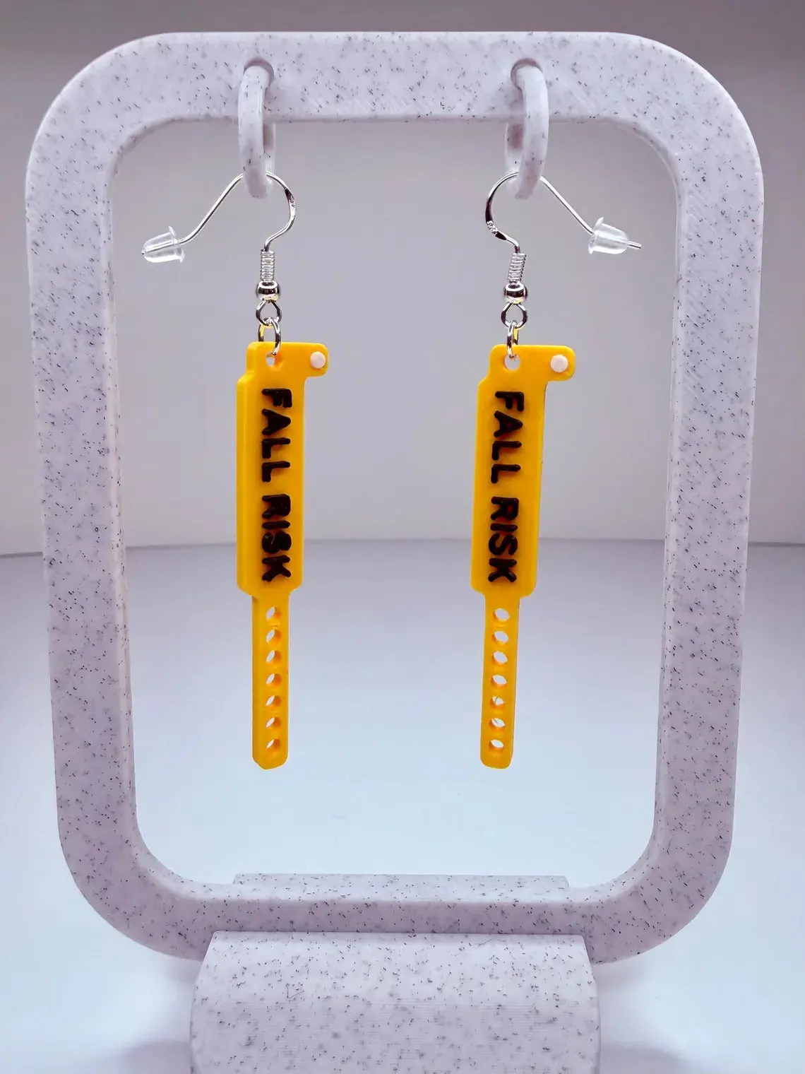 Nurse Fashion Fall Risk Wristband-Inspired Earrings, Costume Jewelry Fashion Accessory