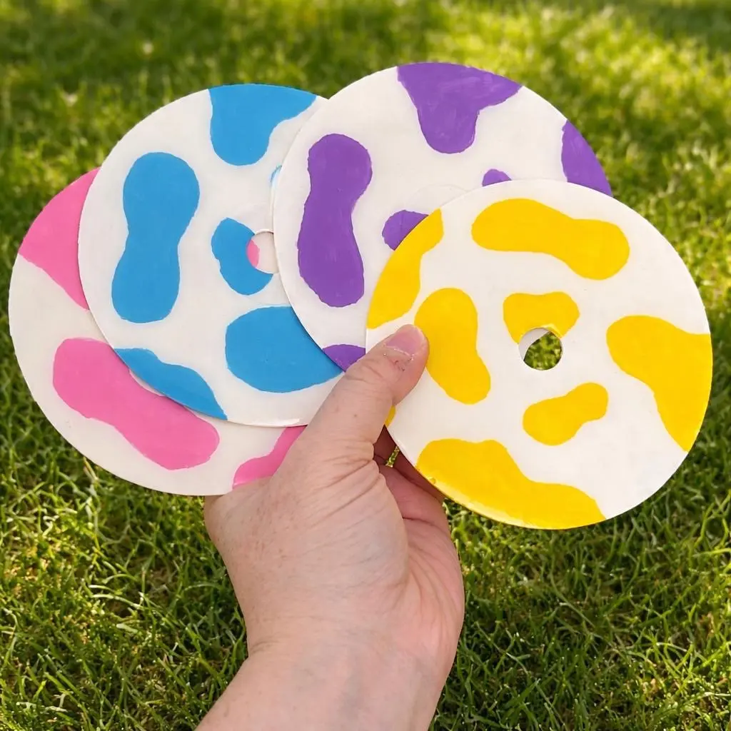 Cow printed cd coaster set