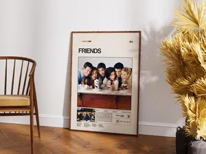 Friends Poster, Friends Tv Show Poster, TV Series Print, Retro Vintage Movie Print, Minimalist Movie Poster, Custom Print, Midcentury Modern (No Frame)