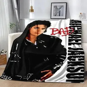 Michael Jackson Retro Blanket Ultra Soft Flannel HD Print Cozy Warm Bedroom Couch Sofa Home Travel Office Throw Cover Decor Birthday Gift Christmas Gift for Music Fans Adults Teens Men Women King Of Pop Style KSG