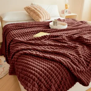 【Father 's Day Gift】ROSEKIND 3D Checkered Colored Square Throw Blanket - Cloud-Like, Super Soft, Lightweight Fuzzy Cozy Knit, Decorative, Ideal for Sofa/Chair (Mid-Year Sale, Restock), Colored Square Throws, Cloud-Like Throws