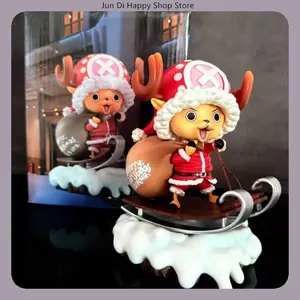 16CM One Piece Tony Tony Chopper Christmas Version Figure Cute Santa Outfit Anime Statue Gift for Girls Birthday