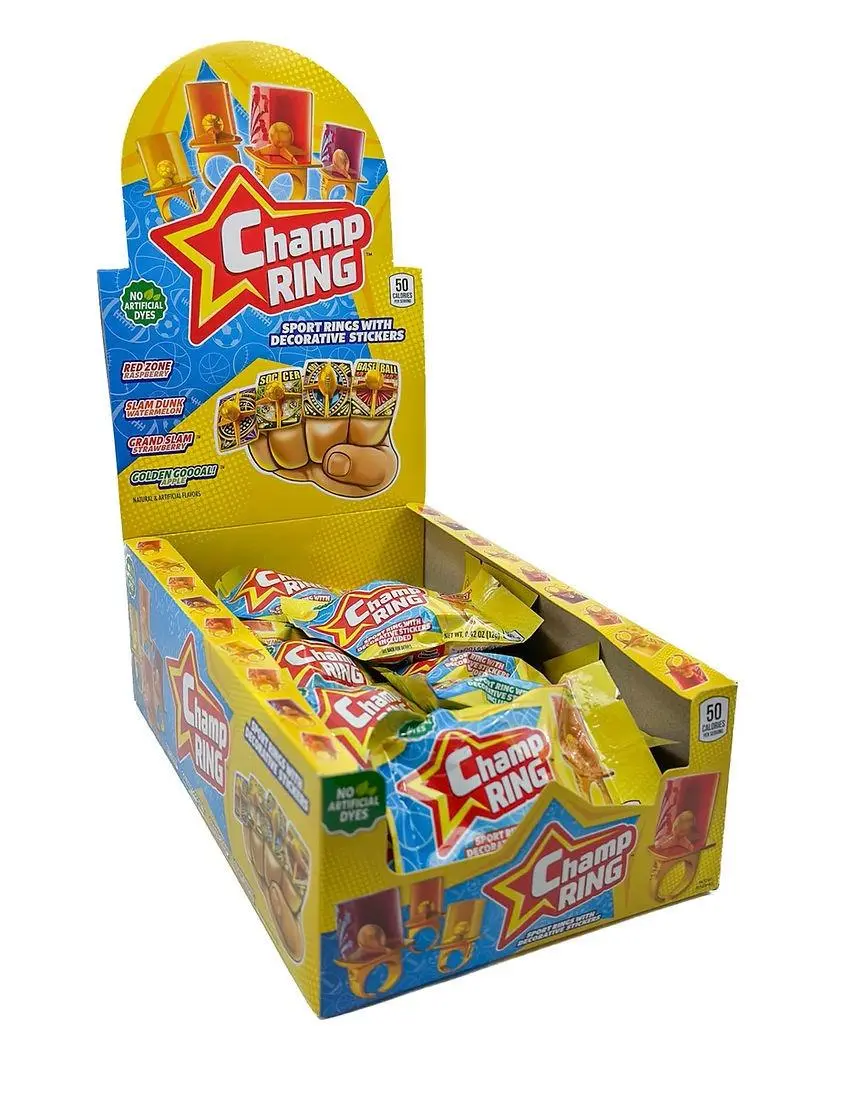 Flix Candy Champ Sports Lollipop Rings 24 ct Tray