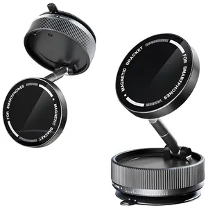 Vacuum Suction Phone Holder, Foldable Car Mount, 360 Degree Rotation, One-Click Lock, Fits All Sizes, Ideal for Cars, Gyms, Mirrors, Car Magnetic Phone Holder