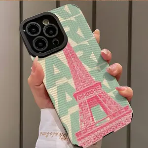 Eiffel Tower Pattern Phone Case, Shockproof Phone Protective Cover, Phone Accessory Compatible with iPhone 16 15 14 13 12 11 Plus Pro Max, Casing