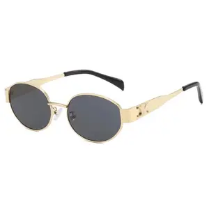 2024 Steampunk Sunglasses Retro Women'S Oval Sunglasses Fashion Women'S Classic Retro Small Metal Brand Glasses UV400