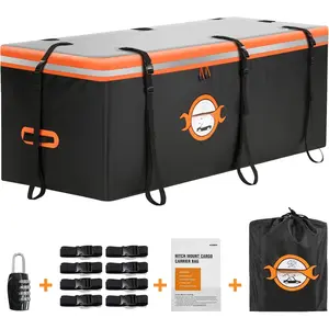 Hitch Cargo Carrier Soft Shell Bag  20 Cubic  Cargo Bag for Hitch Carrier, PVC Trailer Hitch Storage Bag with 8 Reinforced Straps & Combination Lock & Storage Bag