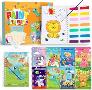 24 Water Coloring Books Party Favors for Kids Ages 4-8 Mini Coloring Books for Kids Bulk, Goodie Bags Stuffers for Kids Birthday Return Gifts Small Arts Crafts School Classroom Prizes Travel