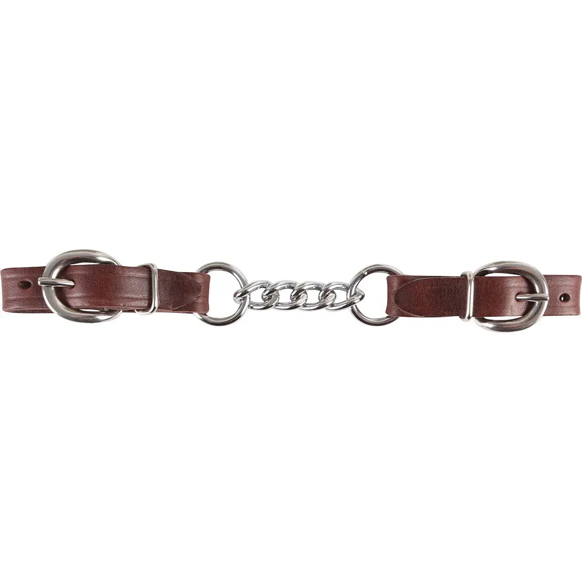 Martin Saddlery Latigo Leather Curb Strap - 3-Link Stainless Steel Chain - Premium Horse Tack