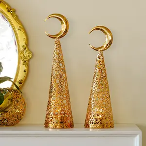 Christmas Crescent Candle Holder, Simple Style Metal Craft, Home Decor, Desktop Ornament, Office Decoration, Festive Decor, Holiday Gift