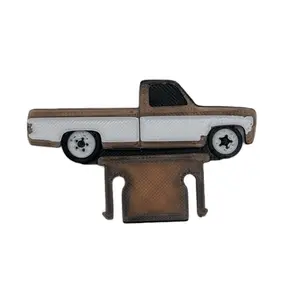 Rusty glowing orange pickup truck hard Hat clip 3D printed