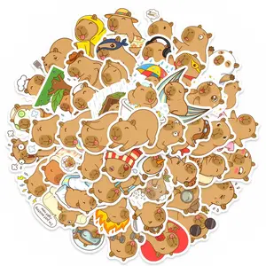 50 cute capybara stickers, healing capybara emoji pack, journal material decorative stickers, DIY Decorative Stickers