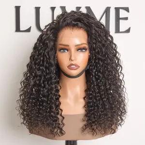 Luvme Water Wave 360 Lace Frontal Put On&Go Wig Invisi Strap Snug Fit Pre-Bleached Knots Pre-Pluck Natural Hairline Pre-Cut Lace 100% Human Hair Wig--Small Head Friendly