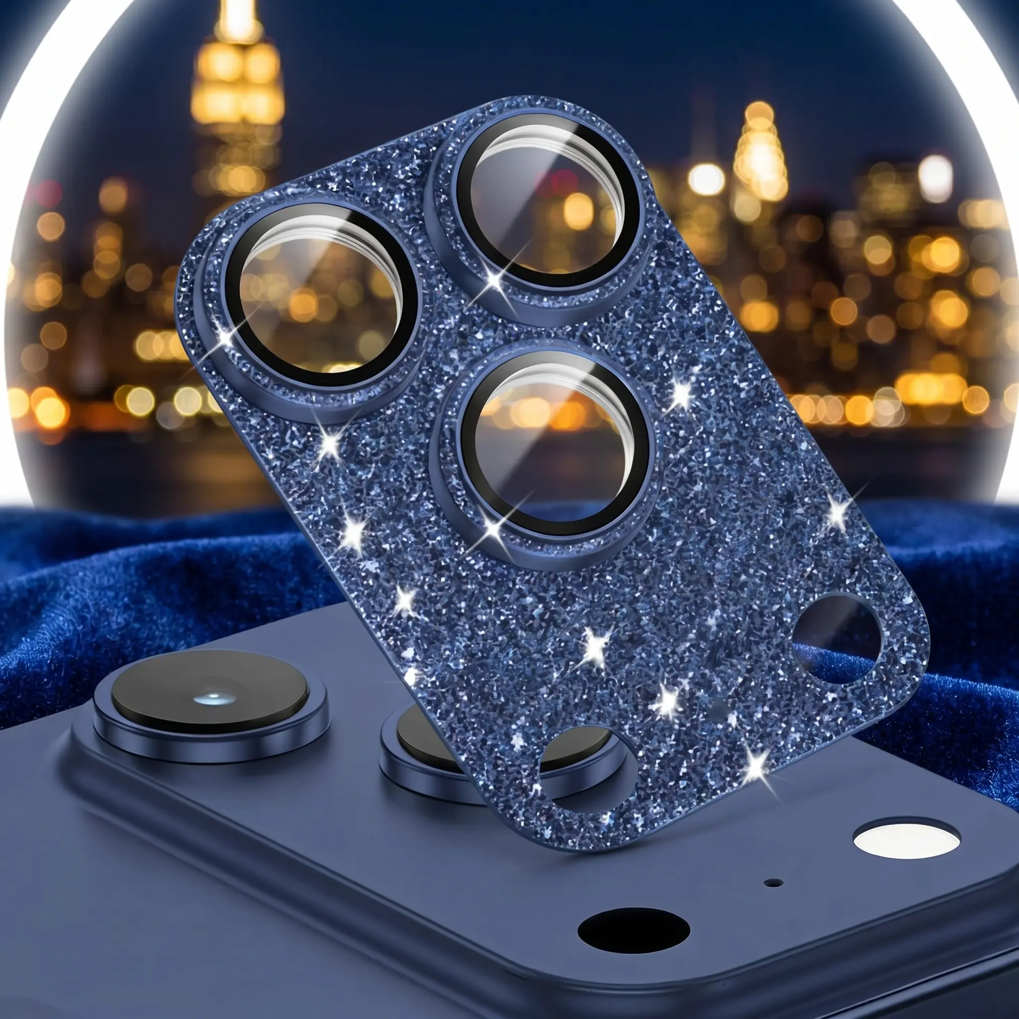 2-Pack iPhone 17 Pro Max Camera Protectors  Crystal-Clear 9H Glass with Glitter Style