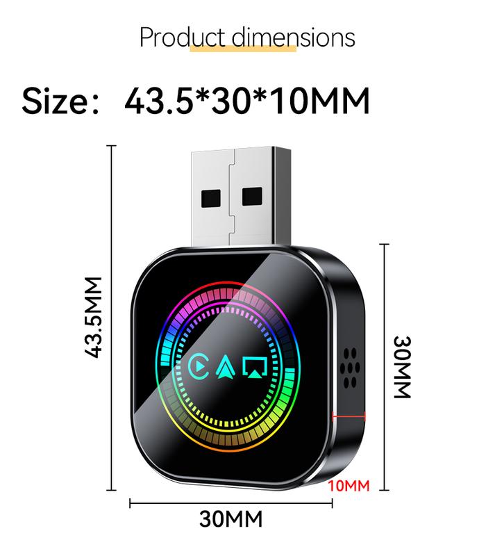 Relativelk 2025 Upgraded Mini Wireless CarPlay & Android Auto Adapter Plug & Play 2-in-1 with 2.4/5GHz WiFi & Bluetooth 5.0 Fast Stable Connection for iPhone/Android Colorful