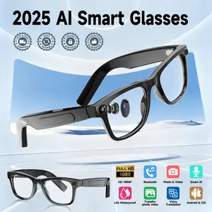 2025 NEW Smart AI Camera Glasses for Women and Men, Al Wearables with 8MP 1080p HD Photo Capture Auto Color-Changing Interchangeable Lenses, Travel Recording Voice Calls Language Translation, 10-Hour Battery Life, headphones 🎧