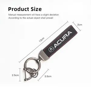Premium Vintage Suede Leather Car Keychain Durable Metal Car Key Ring For Acura ADX RDX ZDX Integra NSX MDX TLX CDX ILX RLX TL RL Stylish Keychain